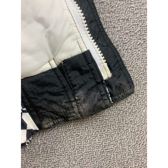 Vintage Spencer Douglas Ski Jacket S Quilted Snap Front Patchwork Print Black - Picture 9 of 11